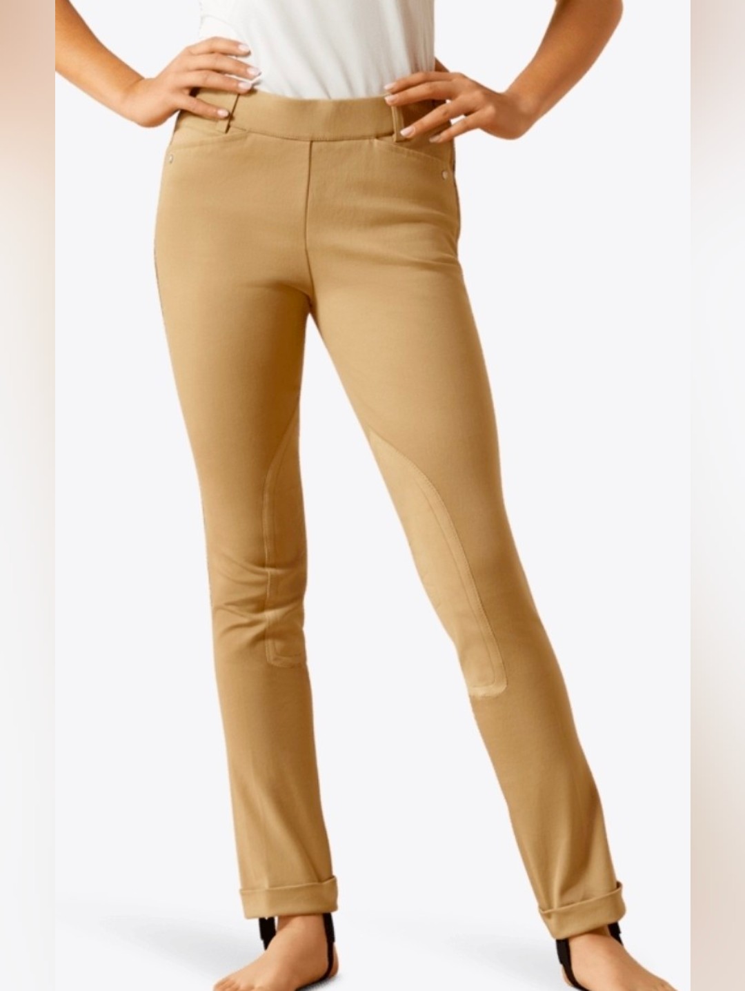 Ariat Girl's Heritage Knee Patch Riding Jod Sz 7 Tan New Item 10007217